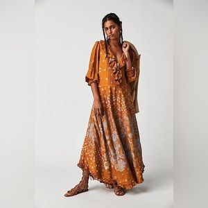 Free People Yellow Floral Maxi